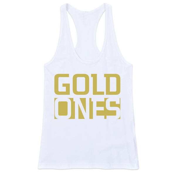 GOLD ONES FITTED RACERBACK TANK (White)