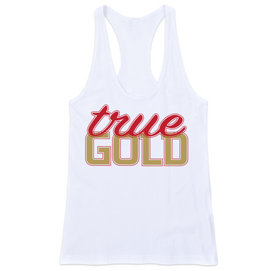TRUE GOLD FITTED RACERBACK TANK (White)