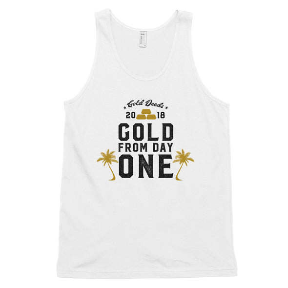 GOLD FROM DAY ONE PALMS TANK TOP (WHITE)
